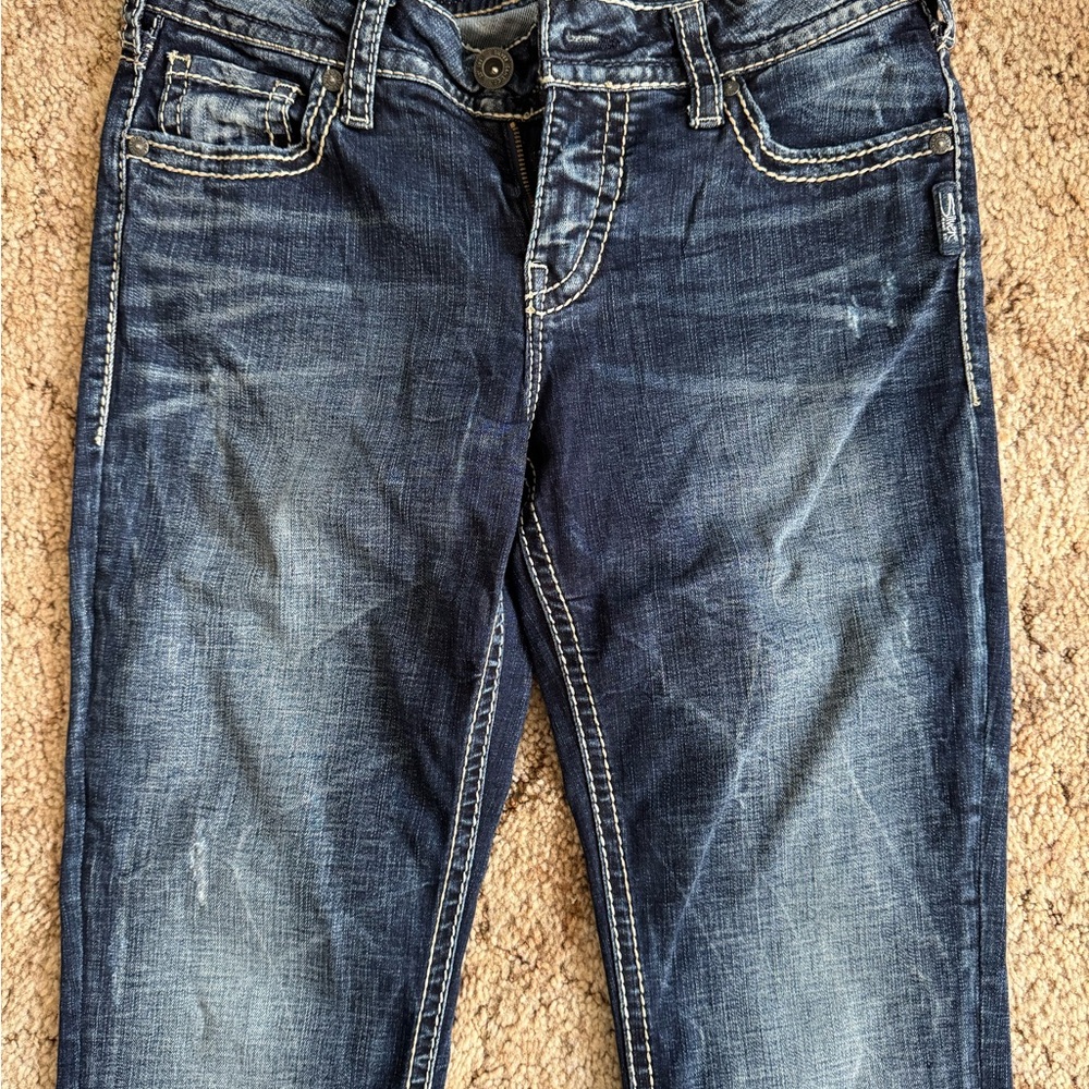 Silver Jeans Women's Dark Blue Straight Leg Pants